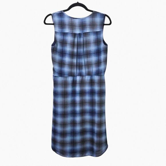 Halogen Women’s Dress Blue Plaid Light Academia Clueless Preppy Travel Size 8 - Picture 3 of 8